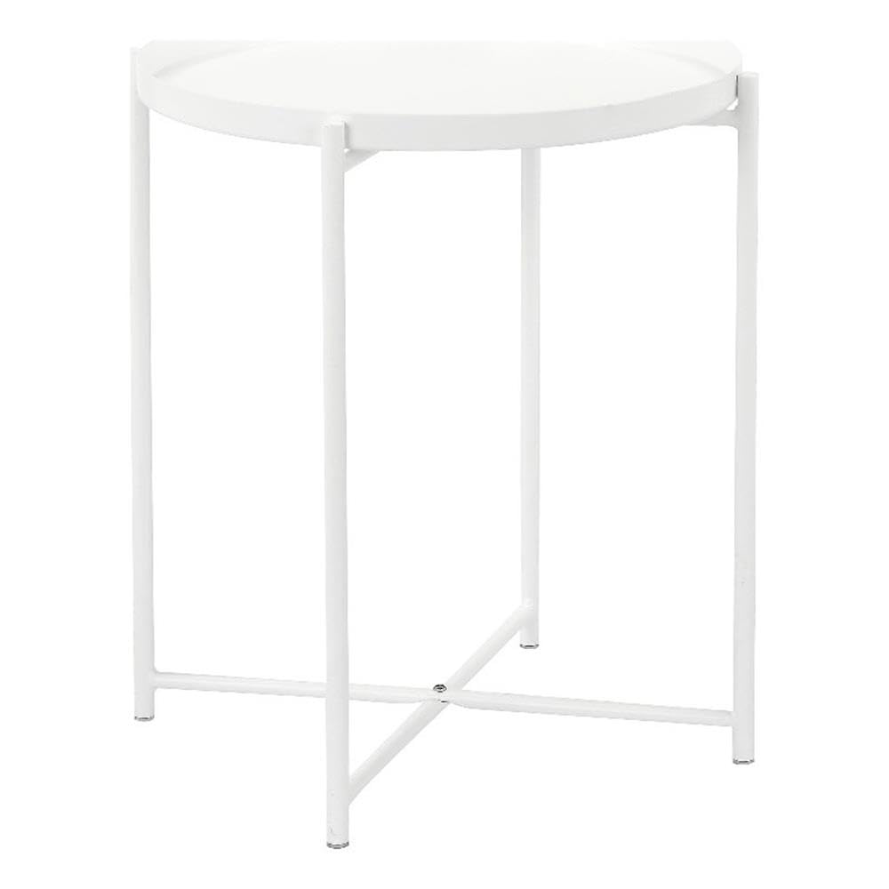 Pangea Home Rhonda Removable Top Modern Metal Side Table In White