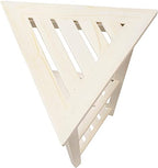 HomeRoots Teak FlexiCorner 32in Tall ShowerShelf ED1141 in a White Finish