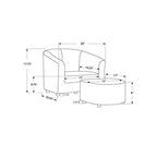 Monarch Specialties White Leather Juvenile Arm Chair and Ottoman Set