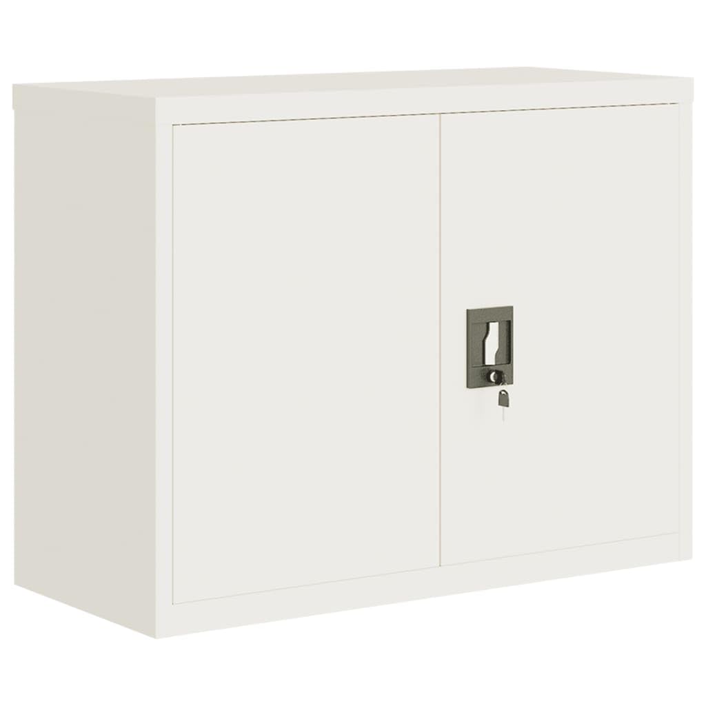 vidaXL File Cabinet, White Office Cabinet with Adjustable Shelf, Lockable Design, Powder-Coated Steel Construction, 35.4&quot;x15.7&quot;x27.6&quot;