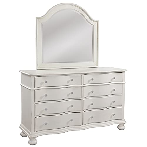 American Woodcrafters Rodanthe Dove White Wood Dresser and Mirror