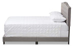 Baxton Studio Vivienne Modern and Contemporary Light Grey Fabric Upholstered Queen Size Bed