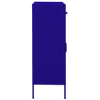 vidaXL Steel Storage Cabinet with Adjustable Shelf - Navy Blue - 31.5"x13.8"x40" - Industrial Style - 2 Doors and Drawers - Ideal for Books, DVDs, Multimedia Appliances