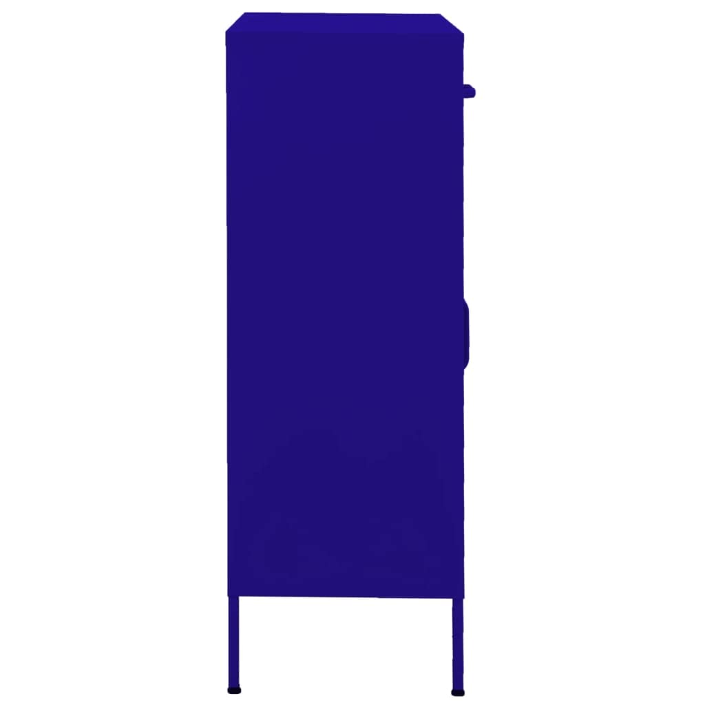 vidaXL Industrial Storage Cabinet, Steel Construction - Adjustable Shelves, Navy Blue, 31.5"x13.8"x40"