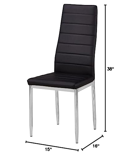 Best Master Furniture Trina Modern Living Parson Chairs, Set Of 2, Black