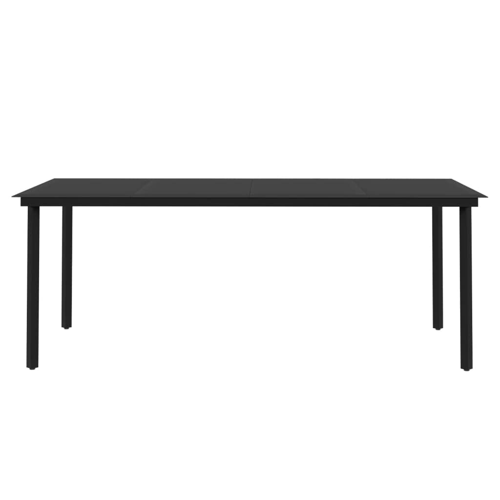 vidaXL Patio Dining Set 9 Piece with Cushions Garden Outdoor Terrace Balcony Backyard Dining Dinner Dinette Table and Chair Furniture Black