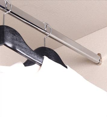 Mcredy 2 Pair Zinc Alloy Oval Hanging Rail Rod Holder End Bracket Support For Wardrobe Closet Silver 0.63' Inner Size