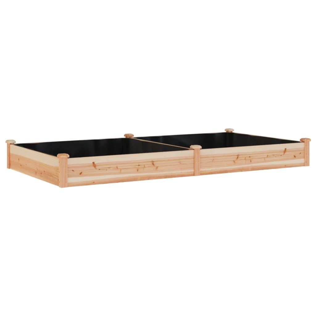 vidaXL Solid Wood Fir Garden Raised Bed with Liner 94.5''x47.2''x9.8'' - Ample Space for Plants, Vegetables, Herbs - Ideal for G