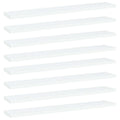 vidaXL White Bookshelf Boards Set 8 pcs, 23.6"x3.9"x0.6", Space-Saving Storage Solution, Quality Engineered Wood, Easy to Clean