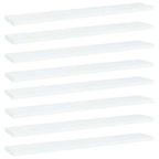 vidaXL White Bookshelf Boards Set 8 pcs, 23.6"x3.9"x0.6", Space-Saving Storage Solution, Quality Engineered Wood, Easy to Clean