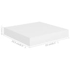Vidaxl Floating Wall Shelves 2 Pcs White 9.1''X9.3''X1.5'' Mdf
