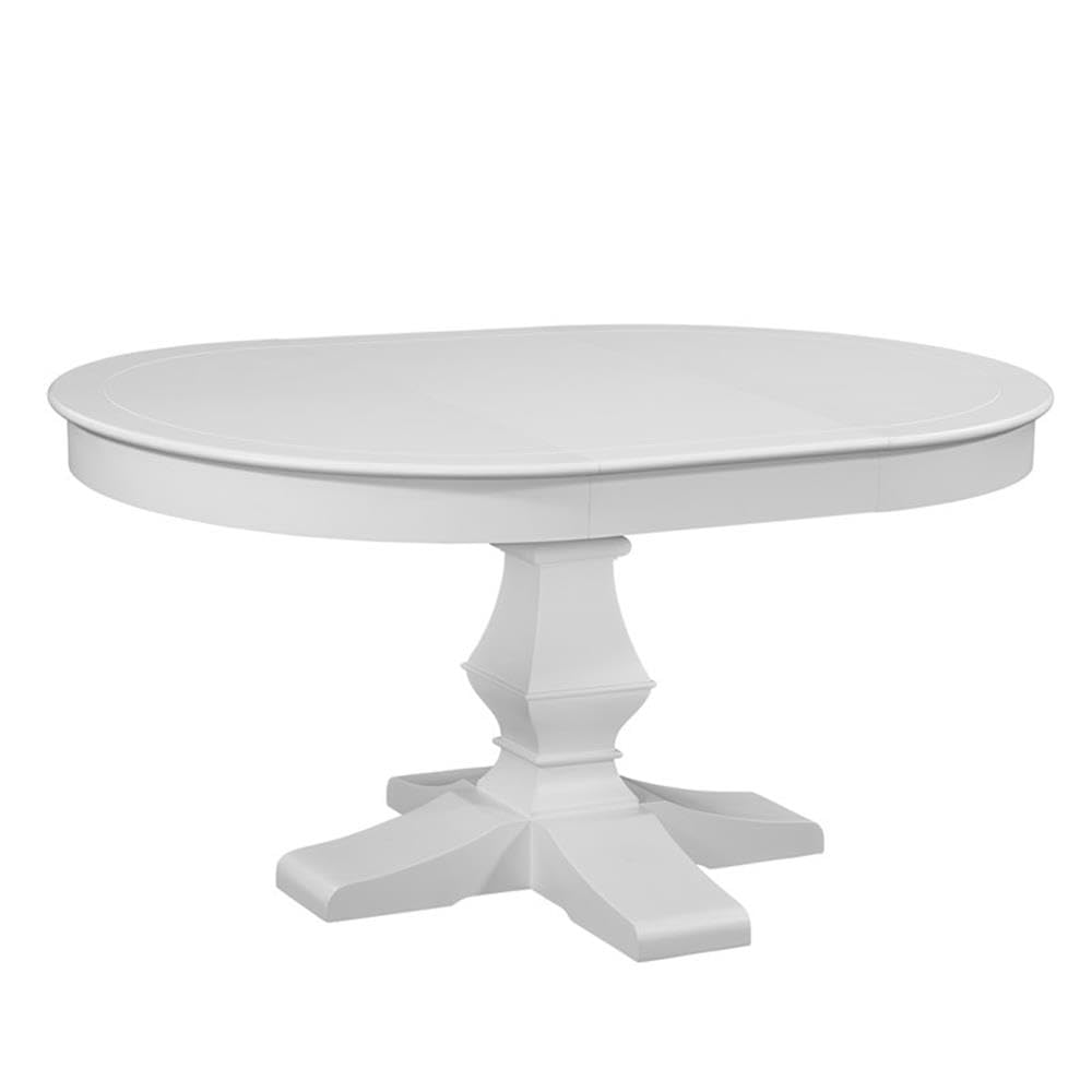 American Woodcrafters Cottage Traditions Round Eggshell White Wood Pedestal Dining Table
