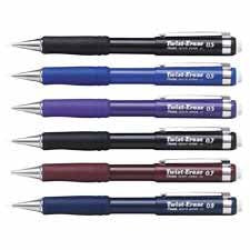 Automatic Pencil With Twist Eraser, 0.5 Mm, Blue Qty:12