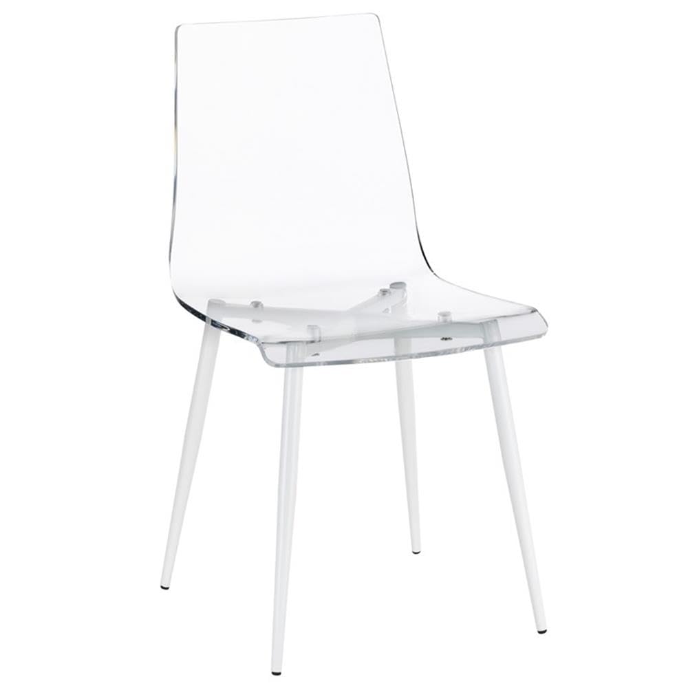 Progressive Furniture A La Carte Set Of 2 Clear Acrylic Dining Chairs W/White Metal Base