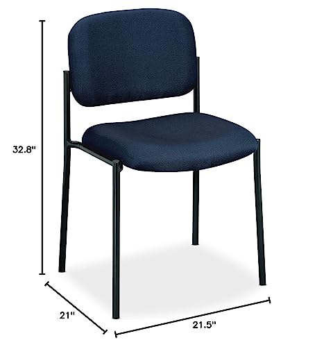 Four-High Armless Office Stacking Chair Seat Finish: Navy
