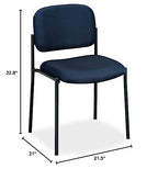 Four-High Armless Office Stacking Chair Seat Finish: Navy