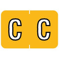 Tabbies Barkley Abkm Compatible 71620 Series Alpha Labels, Yellow 'C', 1   H X 1-1/2   W Label Size, Filing Color Code System,