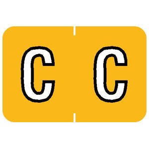 Tabbies Barkley Abkm Compatible 71620 Series Alpha Labels, Yellow 'C', 1   H X 1-1/2   W Label Size, Filing Color Code System,