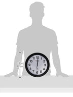 Lorell Wall Clock With Arabic Numerals, 12-Inch, White Dial/Black Frame