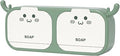 Divik Wall Mounted Double Soap Holder, Green, Rectangular, Polypropylene (PP) + Acrylonitrile Butadiene Styrene (ABS), 5cm W x 9