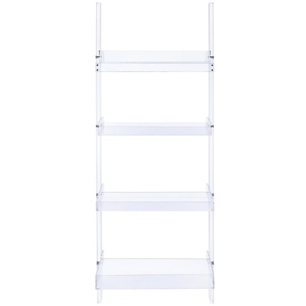 Amaturo 4-shelf Ladder Bookcase Clear