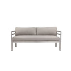 Pangea Home Cold 25x65 Two Seater Modern Aluminum Sofa in Gray Finish