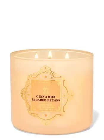 Bath & Body Works, White Barn 3-Wick Candle w/Essential Oils - 14.5 oz - 2021 Christmas & Winter Scents! (Cinnamon Sugared Pecan