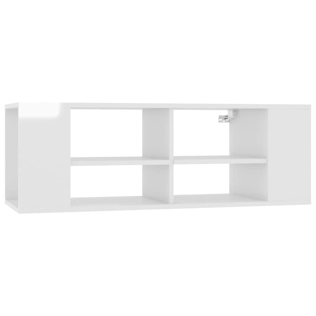 CHARMMA 806244 Wall-Mounted TV Cabinet High Gloss White 40.2&quot;x14&quot;x14&quot; Chipboard-17.8KG