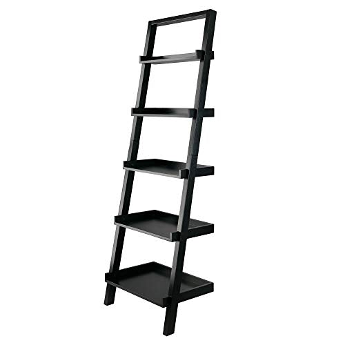 Ergode Contemporary Aaron A-Frame Shelf - 30.1" Width, 12.1" Depth - Solid Wood Frame - 3-Tier Design - 50 lbs Load Capacity - Sleek Black Finish (29553-VV)