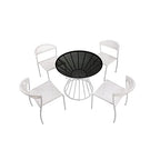 Pangea Home Rose 5-Piece Modern Aluminum Frame Patio Dining Set in White