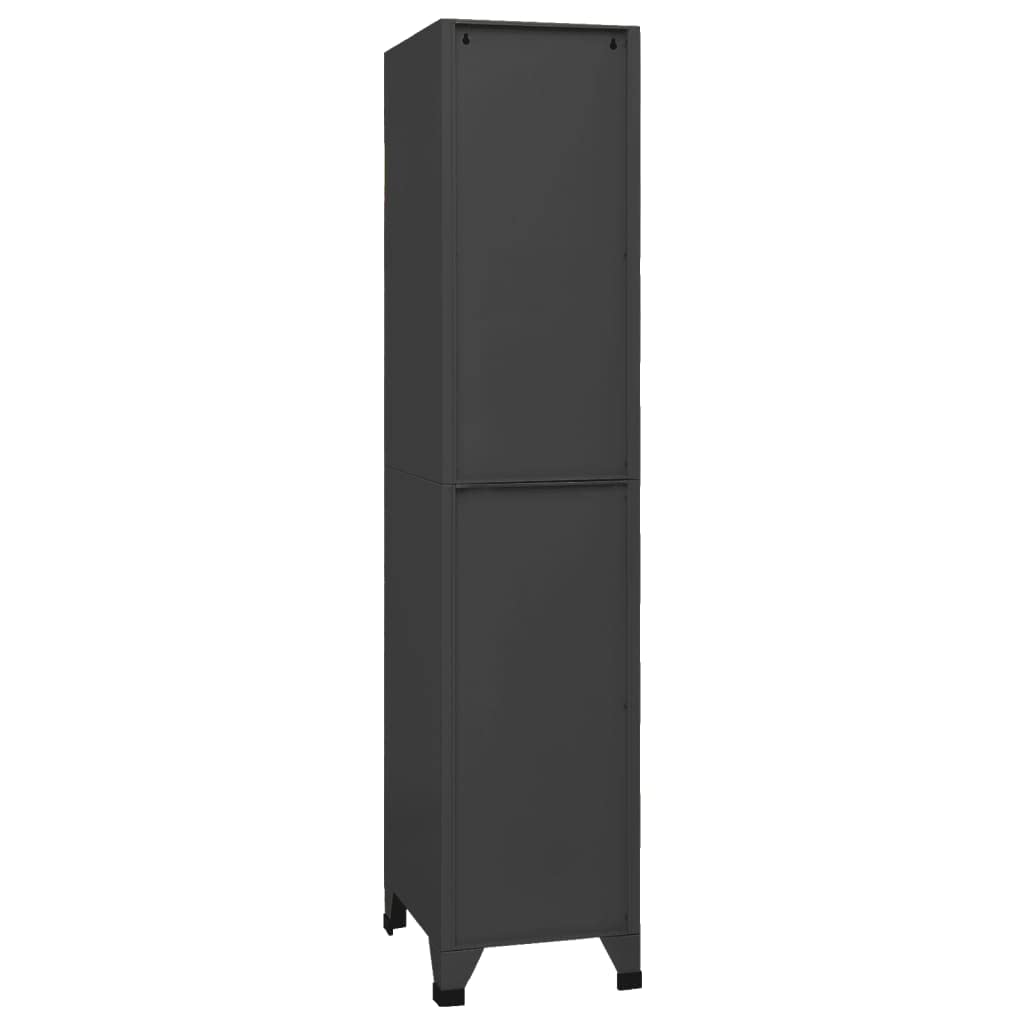 Vidaxl Steel Locker Cabinet In Anthracite - Secure Storage Solution For Schools, Offices - With Lockable Doors And Air Vents - 15&quot;X17.7&quot;X70.9&quot; Size