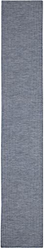 Nourison Positano Indoor/Outdoor Navy Blue 2'2' X 12' Area Rug, Easy Cleaning, Non Shedding, Bed Room, Living Room, Dining Room