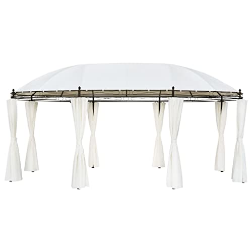 Vidaxl Garden Gazebo Outdoor Party Tent With Roof Canopy Curtains Cream White