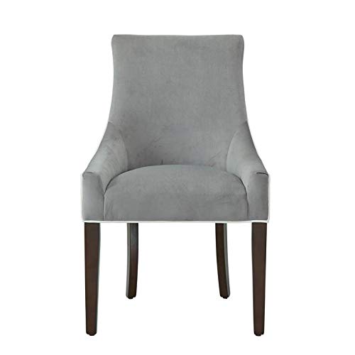 Comfort Pointe Jolie Smoke Gray And White Fabric Upholstered Dining Chair