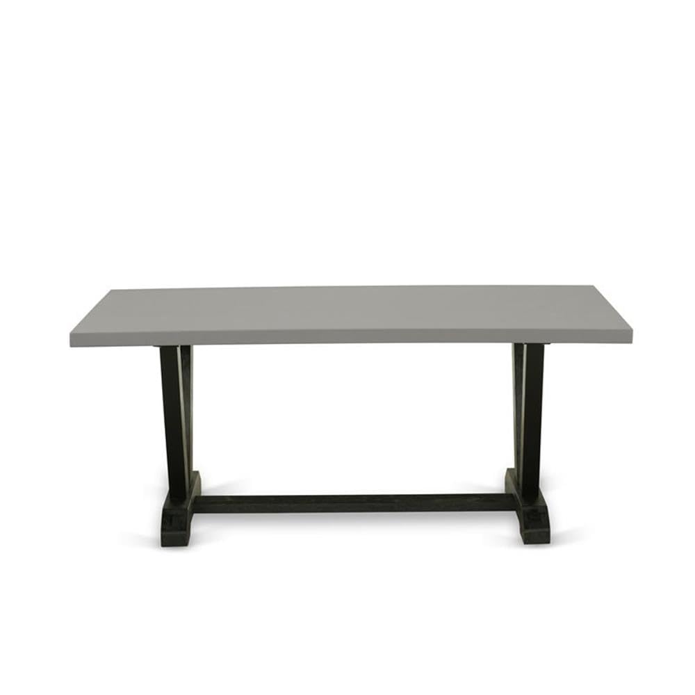East West Furniture Vt697 V-Style Modern Kitchen Table - A Rectangle Dining Table Top With Stylish Legs, 40X72 Inch, Multi-Color