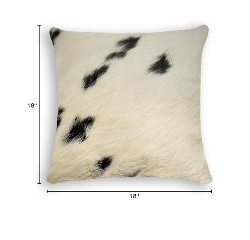 HomeRoots White&Black Cowhide, Microsuede, Polyfill 18' X 18' X 5' White and Black Cowhide Pillow