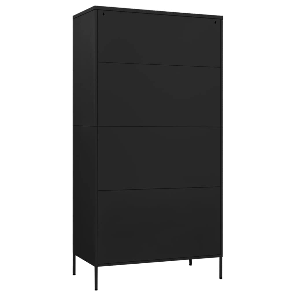 vidaXL Wardrobe Black 35.4&quot;x19.7&quot;x70.9&quot; Steel
