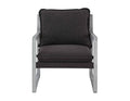 Steve Silver Furniture Kai Upholstered Accent Chair, w/ Rustic Sling Style Frame, Comfortable Cushions, and Kiln-Dried Wood, Living Room, Bedroom, Reading Arm Chair, 33"D x 33"W x 34.25"H, Black, Gray