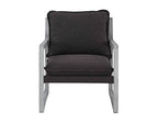 Steve Silver Furniture Kai Upholstered Accent Chair, w/ Rustic Sling Style Frame, Comfortable Cushions, and Kiln-Dried Wood, Living Room, Bedroom, Reading Arm Chair, 33"D x 33"W x 34.25"H, Black, Gray