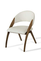 HomeRoots Furniture Kitchen Restaurant Modern Cream and Walnut Dining Chair