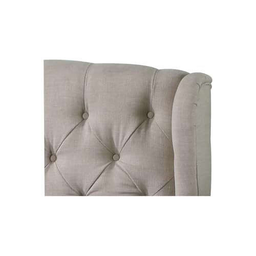 Best Master Furniture Yvette Upholstered Tufted With Wingback Platform Bed Queen, Beige