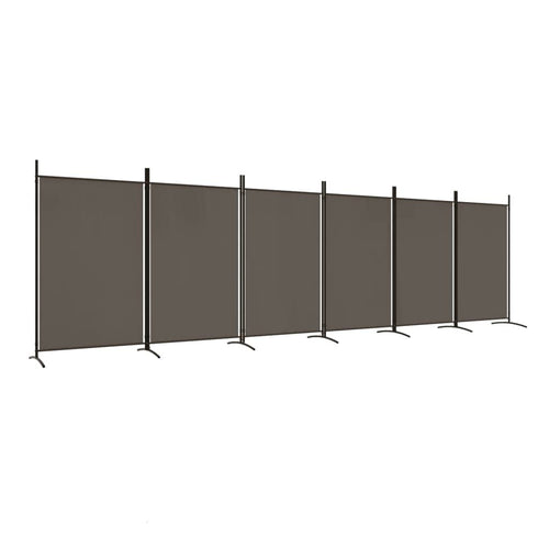 'vidaXL 6-Panel Room Divider, Versatile Use as Bedroom Separator, Window Shade or Wall Background, Foldable Design, Anthracite C