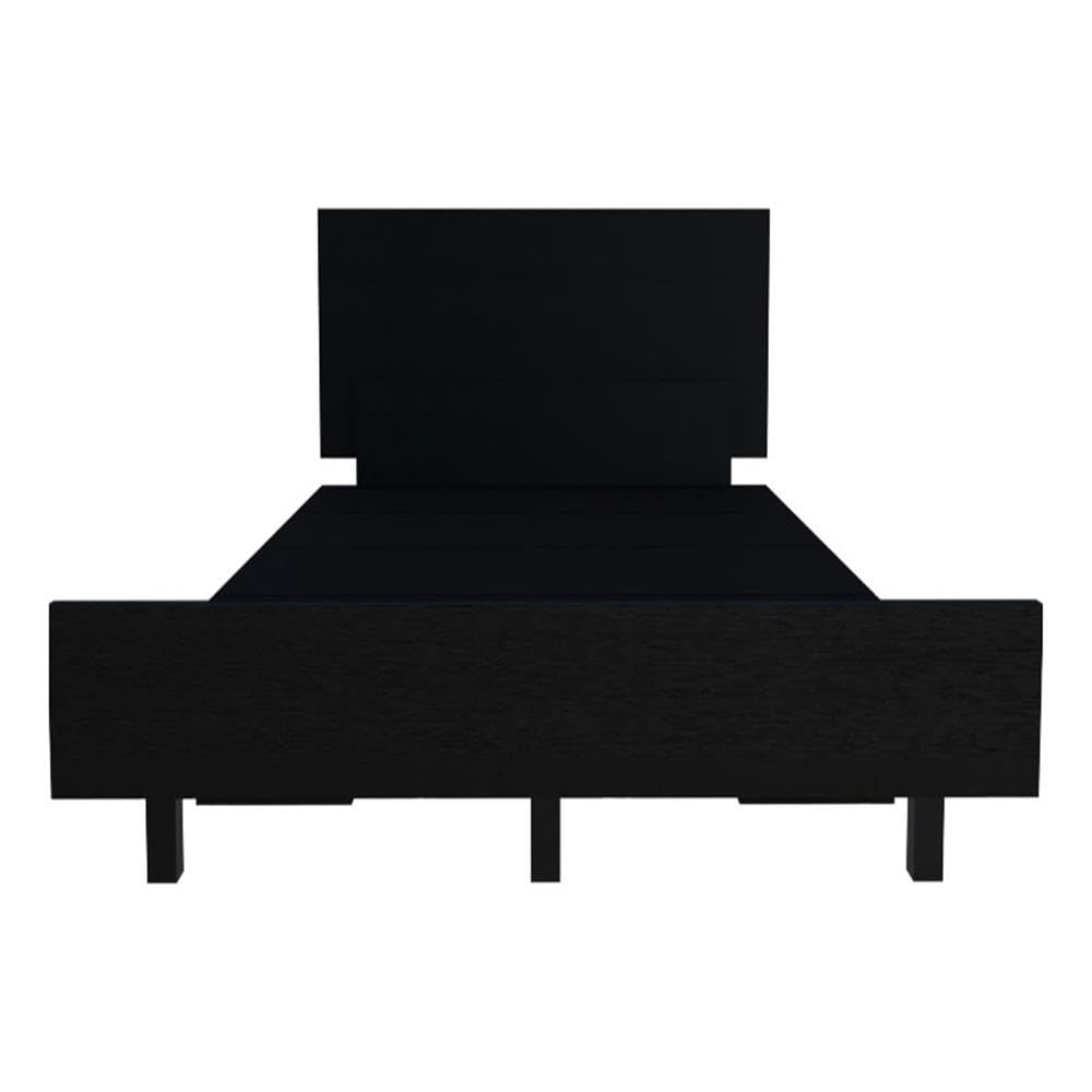 TUHOME Kaia Twin Bed Base Engineered Wood Beds in Black