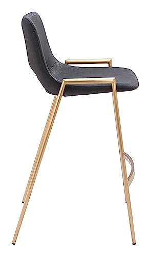 Zuo Desi Counter Stool Black & Gold