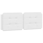 vidaXL Headboard Cushion in White Faux Leather - 53.9" Hanging Upholstered Pillow for Wall or Bed Frame, Foam Filled with Classic Design