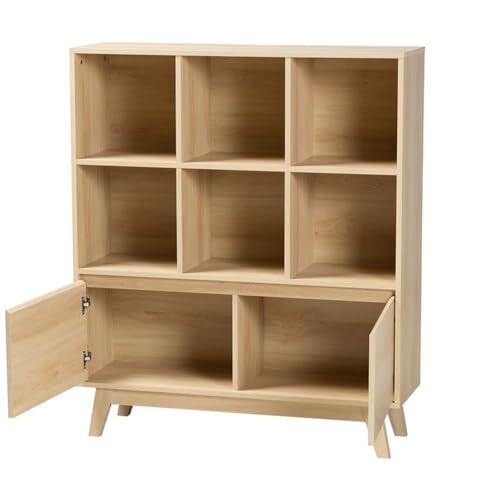 Baxton Studio Danina Japandi Oak Brown Finished Wood Bookshelf