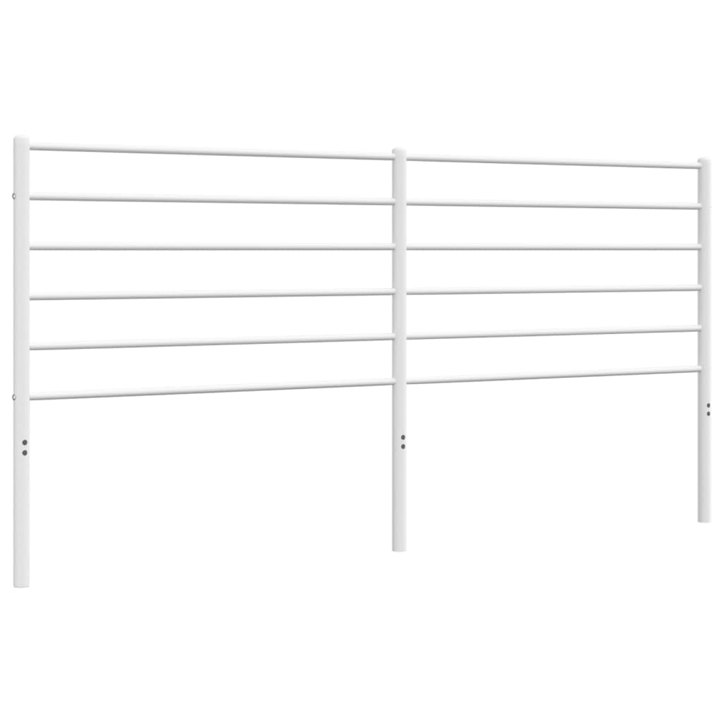 vidaXL Steel Headboard for Bed with Round Tubes, White - Classic Design, Easy Assembly, 70.9&quot; Mattress Width