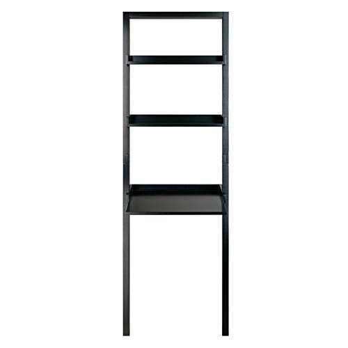 Ergode Bellamy Leaning Desk with 2 Shelves, Black