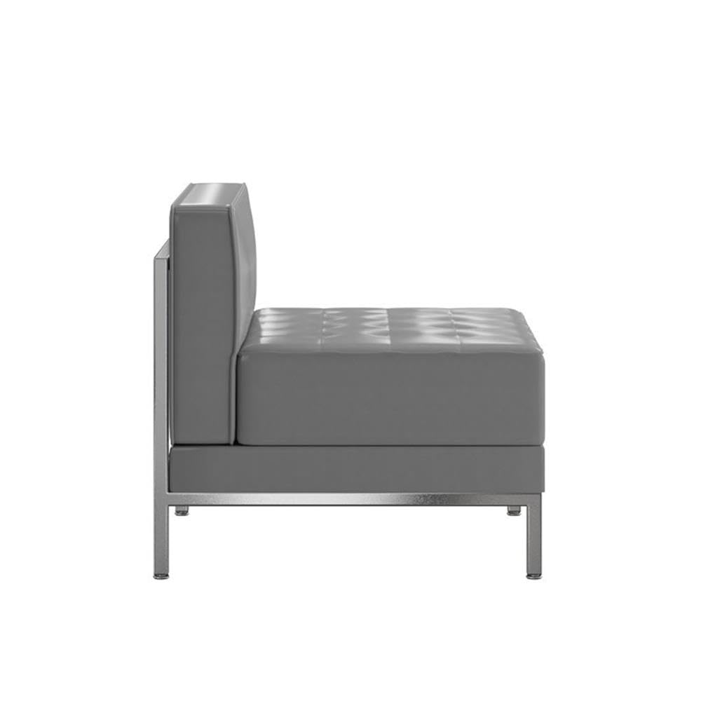 Flash Furniture Hercules Imagination Series Contemporary Gray Leathersoft Middle Chair