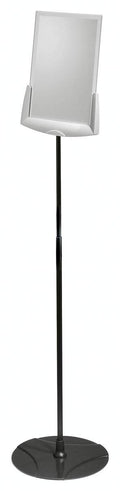 Durable Acrylic Floor Standing Sign, Letter-Size Inserts, Sturdy Aluminum Base, Extends from 40 to 60 Height, SHERPA Design (558